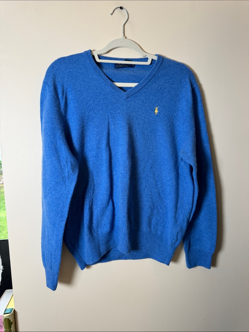 Ralph Lauren Men's V-Neck Sweater in Sky Blue